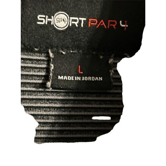 Short Par4 Polo shirt short sleeve size L‎ Black /gray - Picture 2 of 4